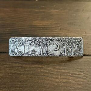 Source Unknown Silver Forest Hair Barrette